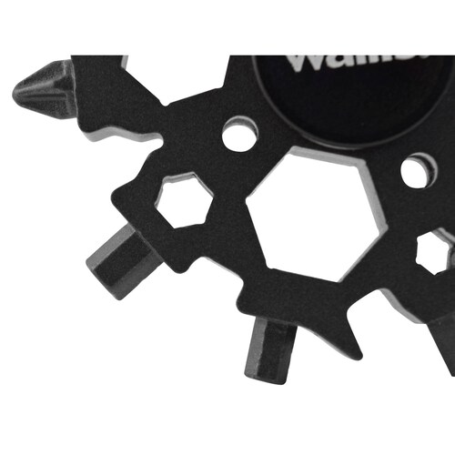 Multiherramienta universal portátil Wallis, 22 usos, acero inoxidable negro