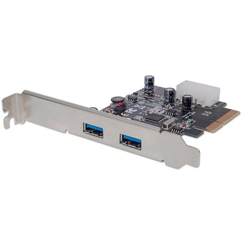 Tarjeta PCI Express Con 2 Puertos USB 3.1 Manhattan Super Alta Velocidad 151795