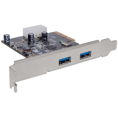 Tarjeta PCI Express Con 2 Puertos USB 3.1 Manhattan Super Alta Velocidad 151795