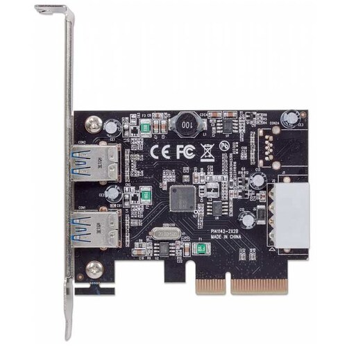 Tarjeta PCI Express Con 2 Puertos USB 3.1 Manhattan Super Alta Velocidad 151795