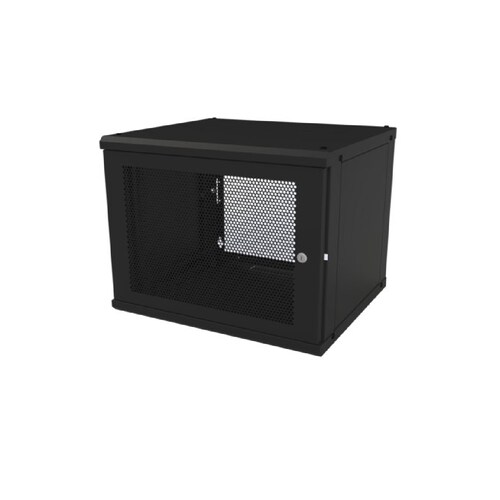 Gabinete de Pared Fijo, Puerta Perforada, con Rack de 19in, 9 Unidades de Rack  
