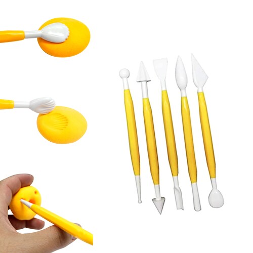 Set Pasta Foamy MOLDEABLE Paquete con 6 Colores Distintos y Herramientas Estiletes, dosificador para manualidad- Unicorn -Amarillo