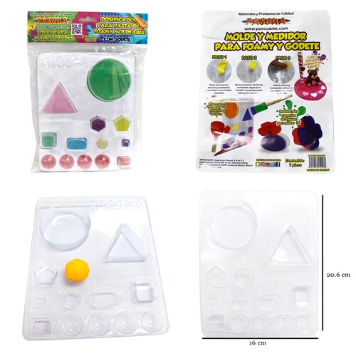 Kit Pasta Foamy MOLDEABLE Paquete con 6 Colores Distintos y Herramientas Estiletes, dosificador para manualidad- Neon -Morado