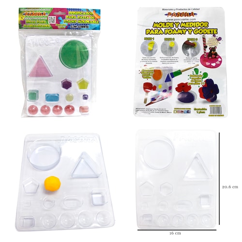 Kit Pasta Foamy MOLDEABLE Paquete con 6 Colores Distintos y Herramientas Estiletes, dosificador para manualidad- Amarillo
