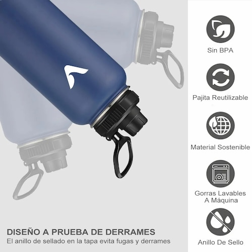 Termo Vaso-botella Acero Inoxidablecon Fría/caliente 32 Oz Azul