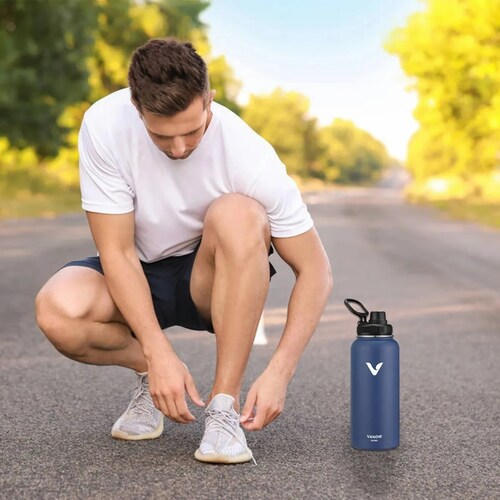 Termo Vaso-botella Acero Inoxidablecon Fría/caliente 32 Oz Azul