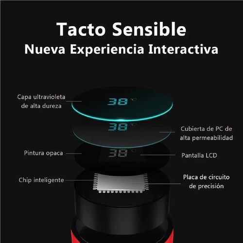 Termo Digital Inteligente De Acero Inoxidable 500ml. Red