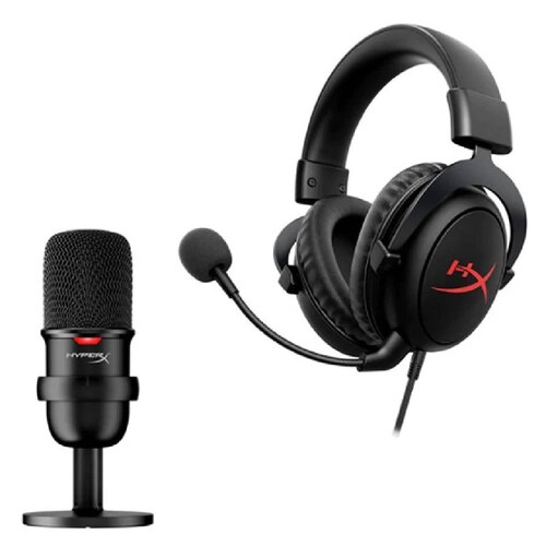 Audifonos HyperX Cloud Core Streamer Starter Pack+ Microfono Solocast