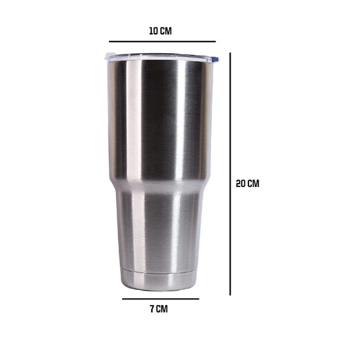 30oz De Termo Portátil De Acero Inoxidable Con Calor Y Frío Plata