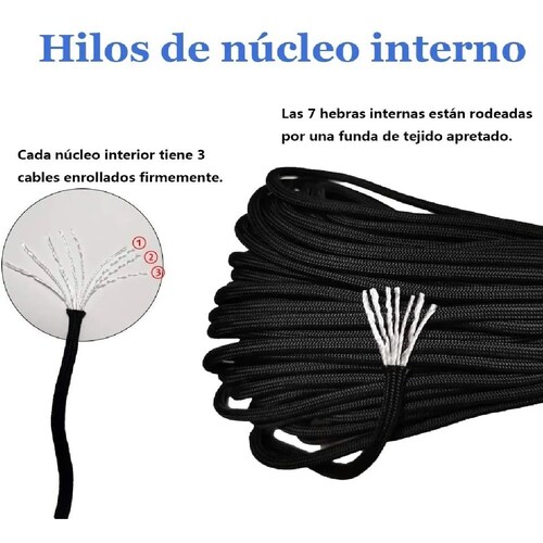 Kit Cuerda Paracord 550 30 Colores Combinado 90m