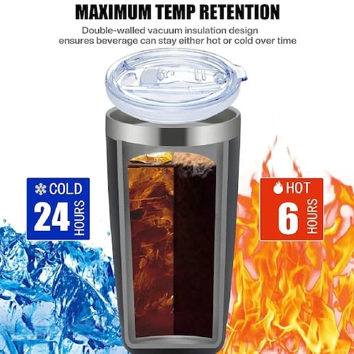 Vasos Aislados Al Vacío De Acero Inoxidable De 20 Oz Negro