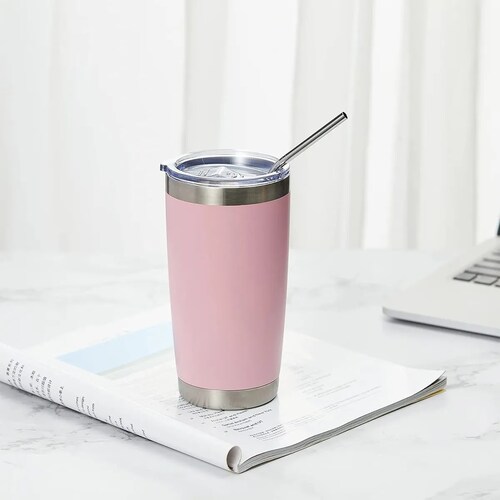 Vasos Aislados Al Vacío De Acero Inoxidable De 20 Oz Rosa