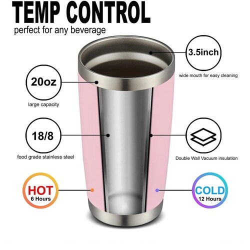 Vasos Aislados Al Vacío De Acero Inoxidable De 20 Oz Rosa