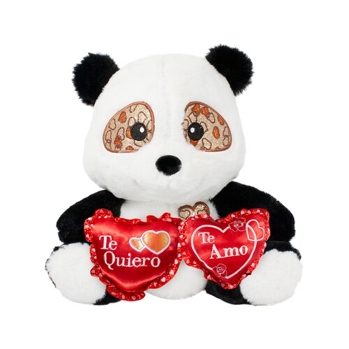 Peluche Oso Panda La Merced San Valentin Ojos Marron Con Corazón 30 cm