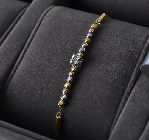 Pulsera Oro 10k Florentino Dama Mujer Esclava Italia 19cm.