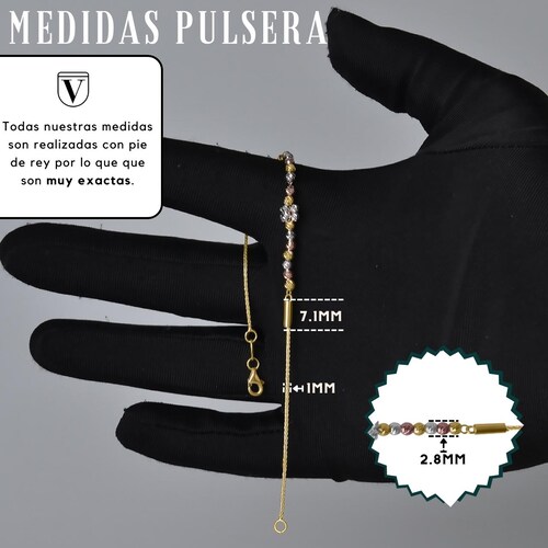 Pulsera Oro 10k Florentino Dama Mujer Esclava Italia 19cm.