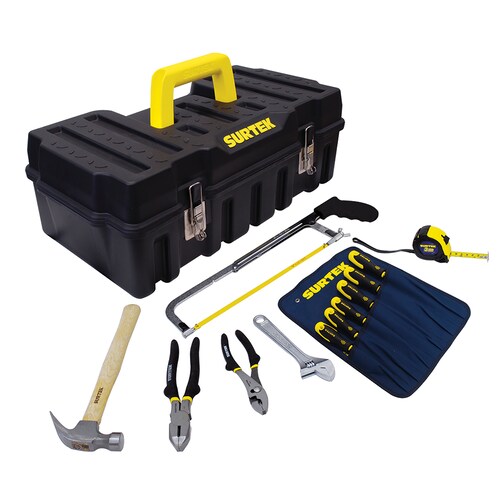 Juego 13 Herramientas Básico Profesional Caja Surtek