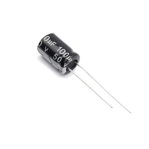 5 Piezas Capacitor Electrolítico 100uf 50v 