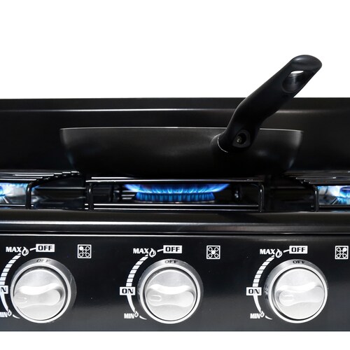 Parrilla 5 Quemadores De Sobreponer Supra Cubierta Acero Negra