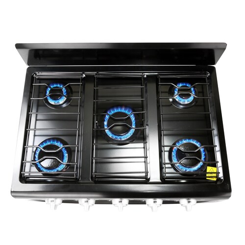 Parrilla 5 Quemadores De Sobreponer Supra Cubierta Acero Negra