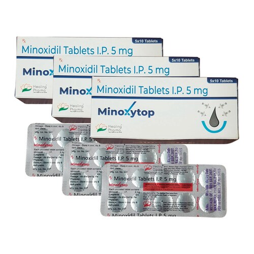  Minoxidil 5mg 50 Tabletas Minoxytop 3 Cajas