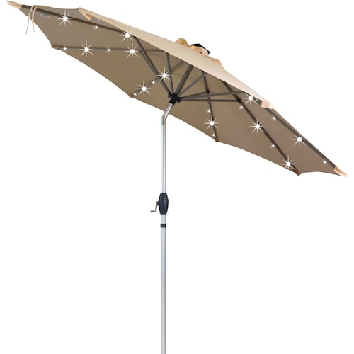 Sombrilla Jardin Con Luces Jardin Led Panel Solar Patio Hotel 2.7 M