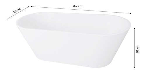 Tina Baño Lujo Bañera Dubai Fibra De Vidrio 169x75.5x59 Cm Blanca