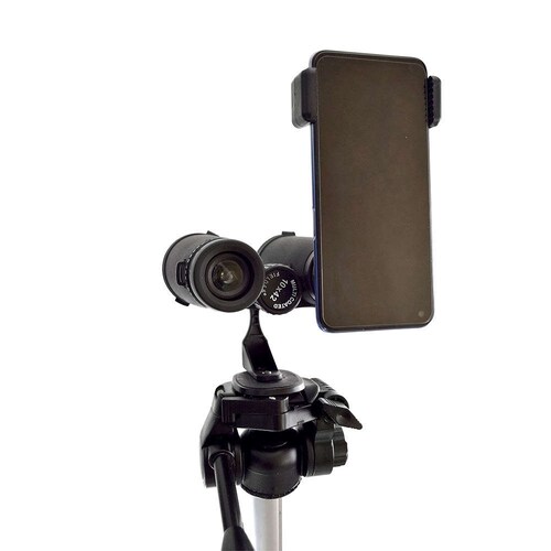 Binocular Wallis compacto resistente a lluvia y salpicaduras con adaptador para tripie y celular