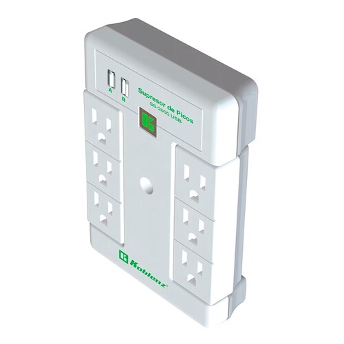 Koblenz Supresor de Picos USB, 6 Contactos, 2x USB, 2000 Joules