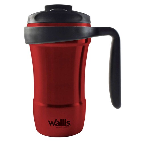 Taza Termo 350ml Negro Plastico Y Acero Inoxidable