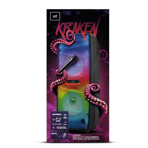 Bafle Bocina Inalámbrica con Luz Led Kraken Stf 