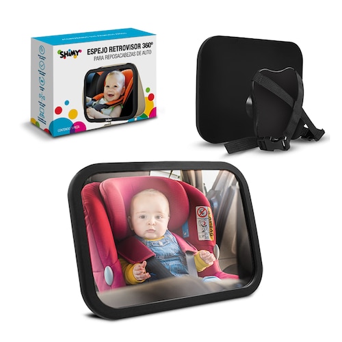 Espejo de asiento trasero de coche de bebé, tamaño grande para