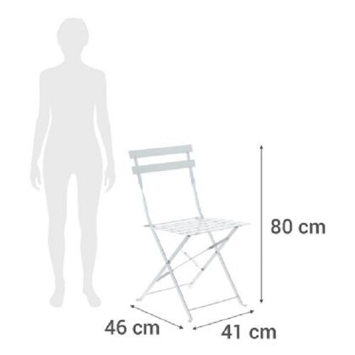 Juego de mesas y sillas  Balcon metalico 3 piezas blanco