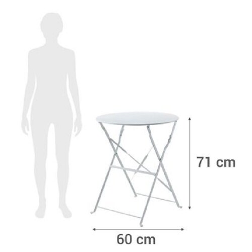 Juego de mesas y sillas  Balcon metalico 3 piezas blanco