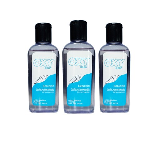 OXY clean solución ácido salicílico alcohol Tripack 120ml