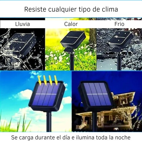 Mini Estaca Reflector 50 Led Luz Solar Exterior Blanco Frio