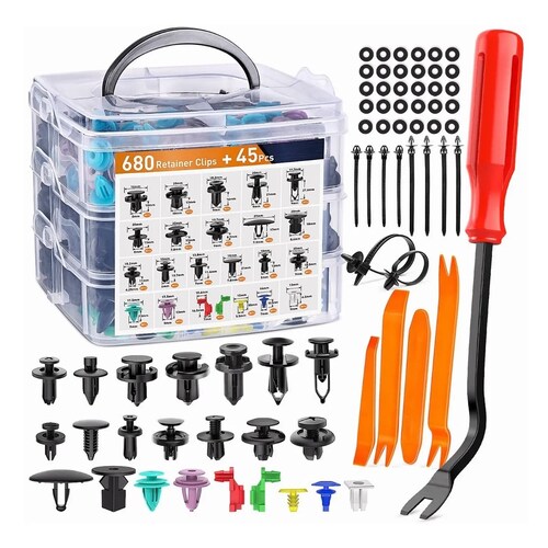 Kit De Remaches Y Clips De Plástico Para Auto 725 Piezas