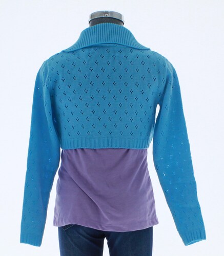 Sueter Niña Bolero Azul Tejido 3020 10 a 16 Años.