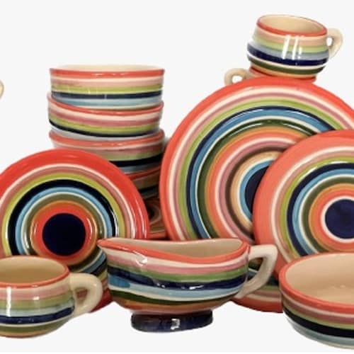Vajilla Artesanal de Cerámica, Completa + Complementos - Set de 8 servicios.