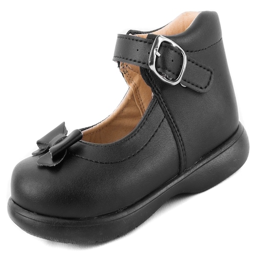 Zapato Bota Niña Arco Soporte Escolares Negros 201-408-n