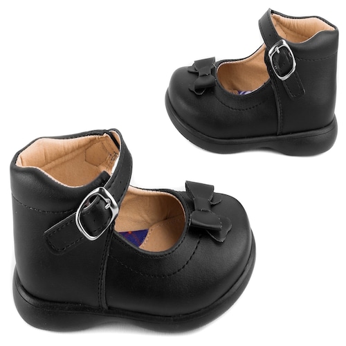 Zapato Bota Niña Arco Soporte Escolares Negros 201-408-n