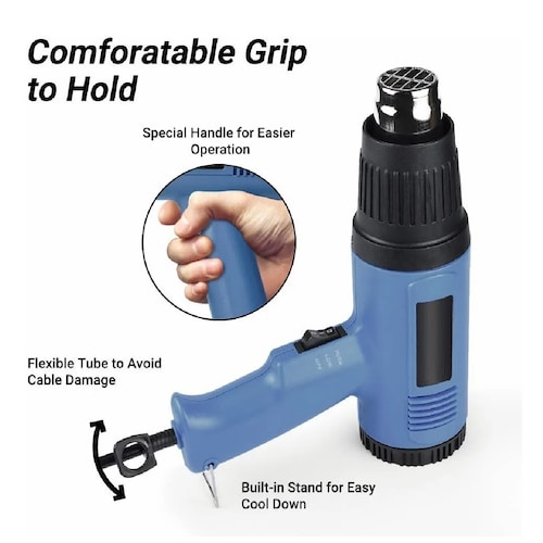 Pistola De Calor De Temperatura Regulable 4 Boquillas 2000w