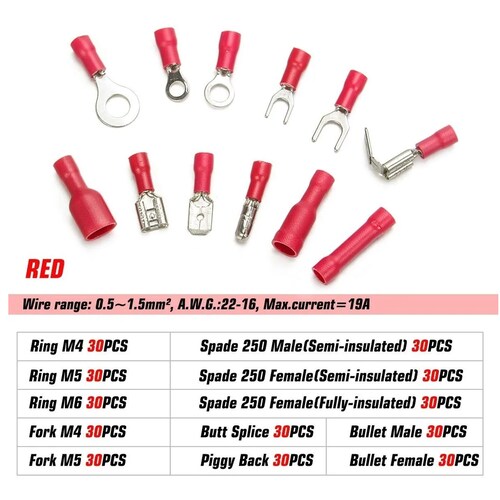 Kit 840 Terminales Aisladas Conductores Conector Cable Electrico
