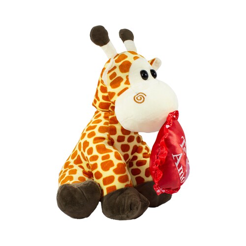 Jirafa De Peluche Con Corazón De San Valentin 35 cm