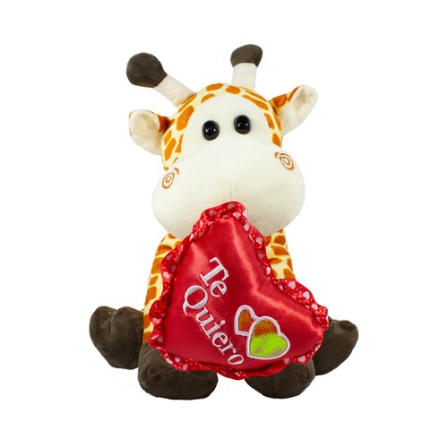 Jirafa De Peluche Con Corazón De San Valentin 35 cm