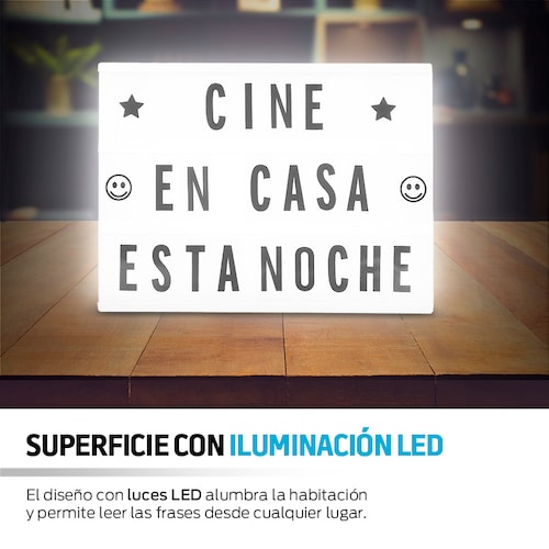 Letrero Luminoso LED Tipo Cartelera de Cine Vintage Redlemon
