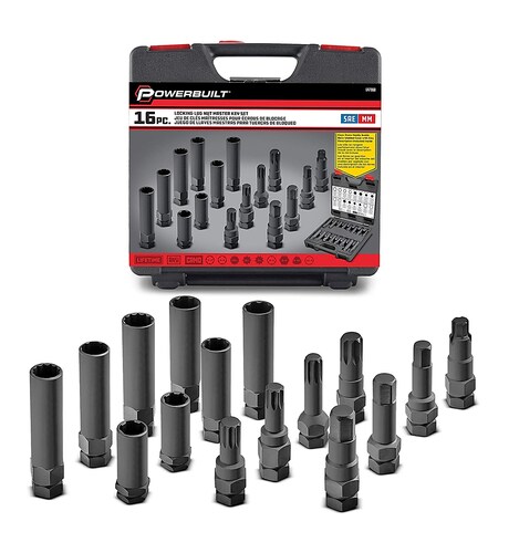 Kit Extractores Birlos Seguridad Powerbuilt 16 Piezas