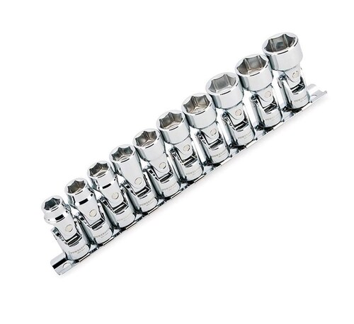 Juego De 10 Dados Powerbuilt Medida Universal 6 Puntas Con Impulsor