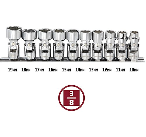 Juego De 10 Dados Powerbuilt Medida Universal 6 Puntas Con Impulsor