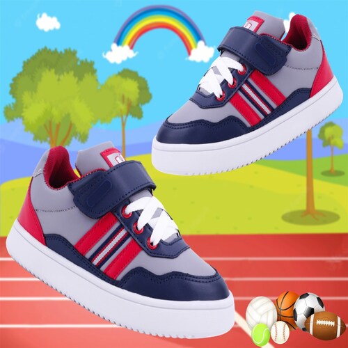 Tenis Niño Deportivos Arco Ortopédico Velcro MAK II-MGR